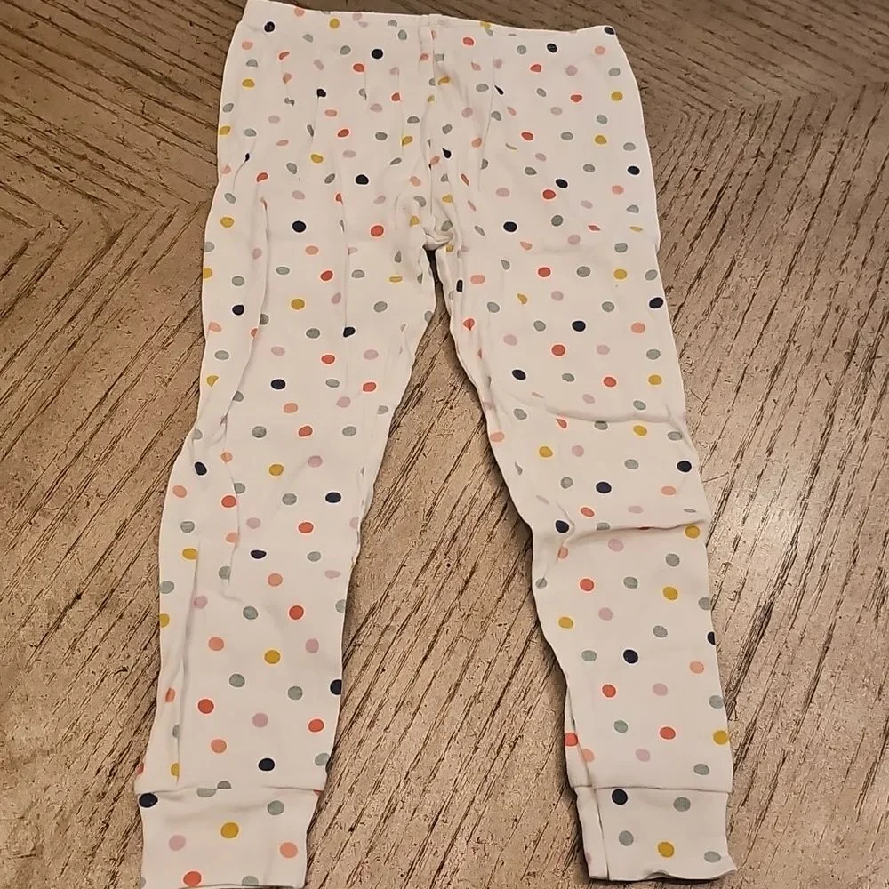 Carter's White Long Sleeve Pajama Set with Polka Dots Size 5
